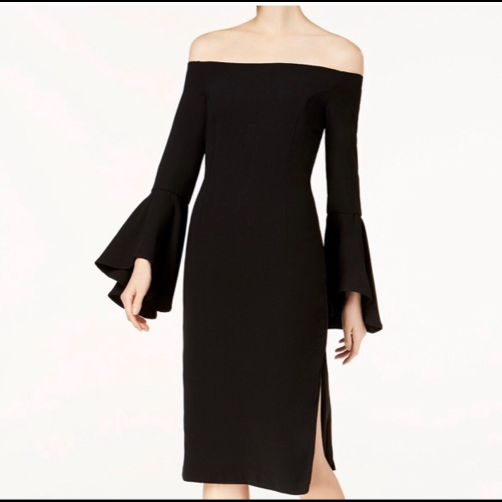 Bardot Solange Off Shoulder Midi Dress - Black 6 S